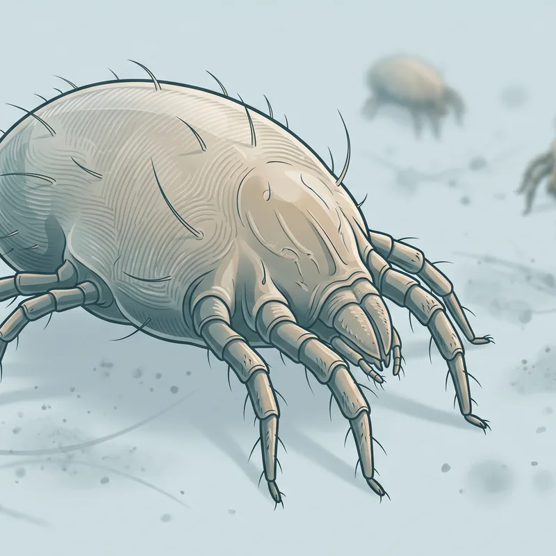 Illustration of a house dust mite